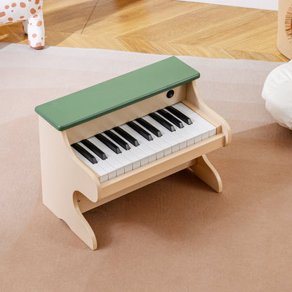 Kids Wooden Piano Keyboard | 25 Keys | Removable Music Stand | ASTM & CPSIA | No Assembly | Green