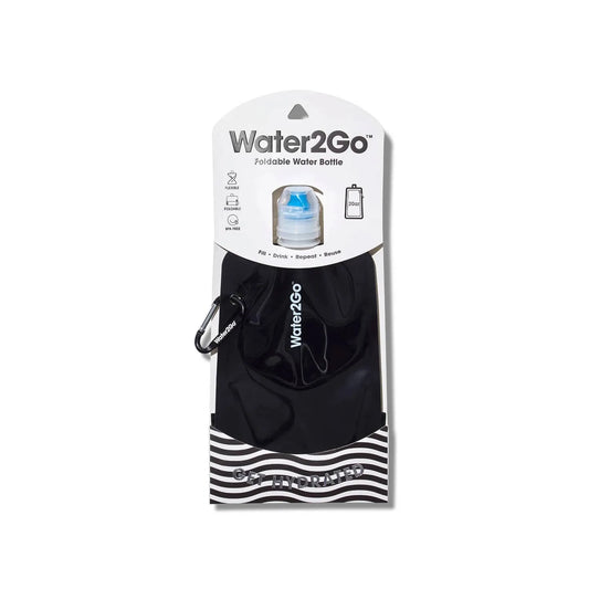 Water2Go Foldable Water Bottle – 20 oz, BPA-Free with Spout & Carabiner Clip