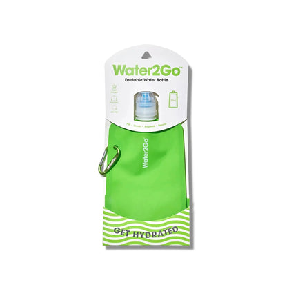 Water2Go Foldable Water Bottle – 20 oz, BPA-Free with Spout & Carabiner Clip - Niksstuff