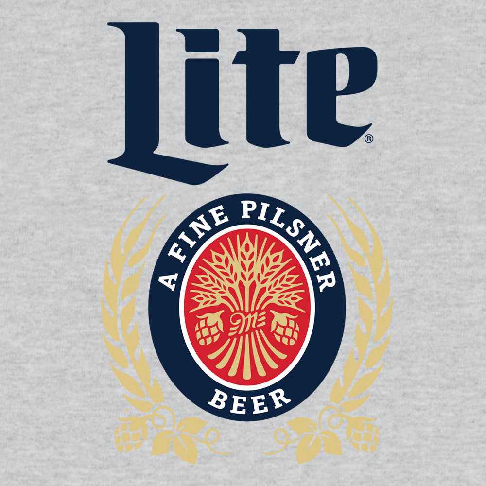 Miller Lite Logo Pullover Hoodie – Athletic Heather Gray & White