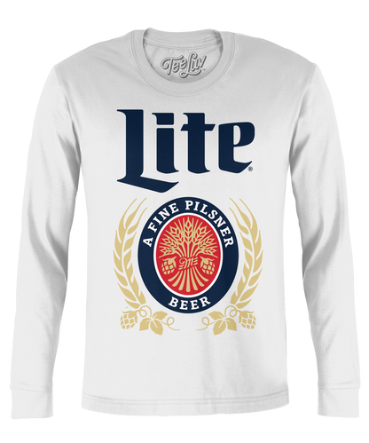 Miller Lite Classic Logo Long Sleeve T-Shirt | White