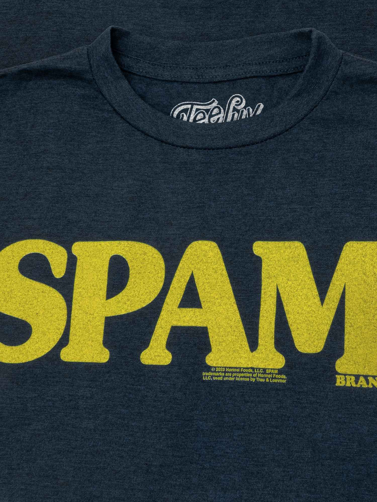 SPAM T-Shirt | Classic Hormel Logo | Navy Heather | Poly-Cotton