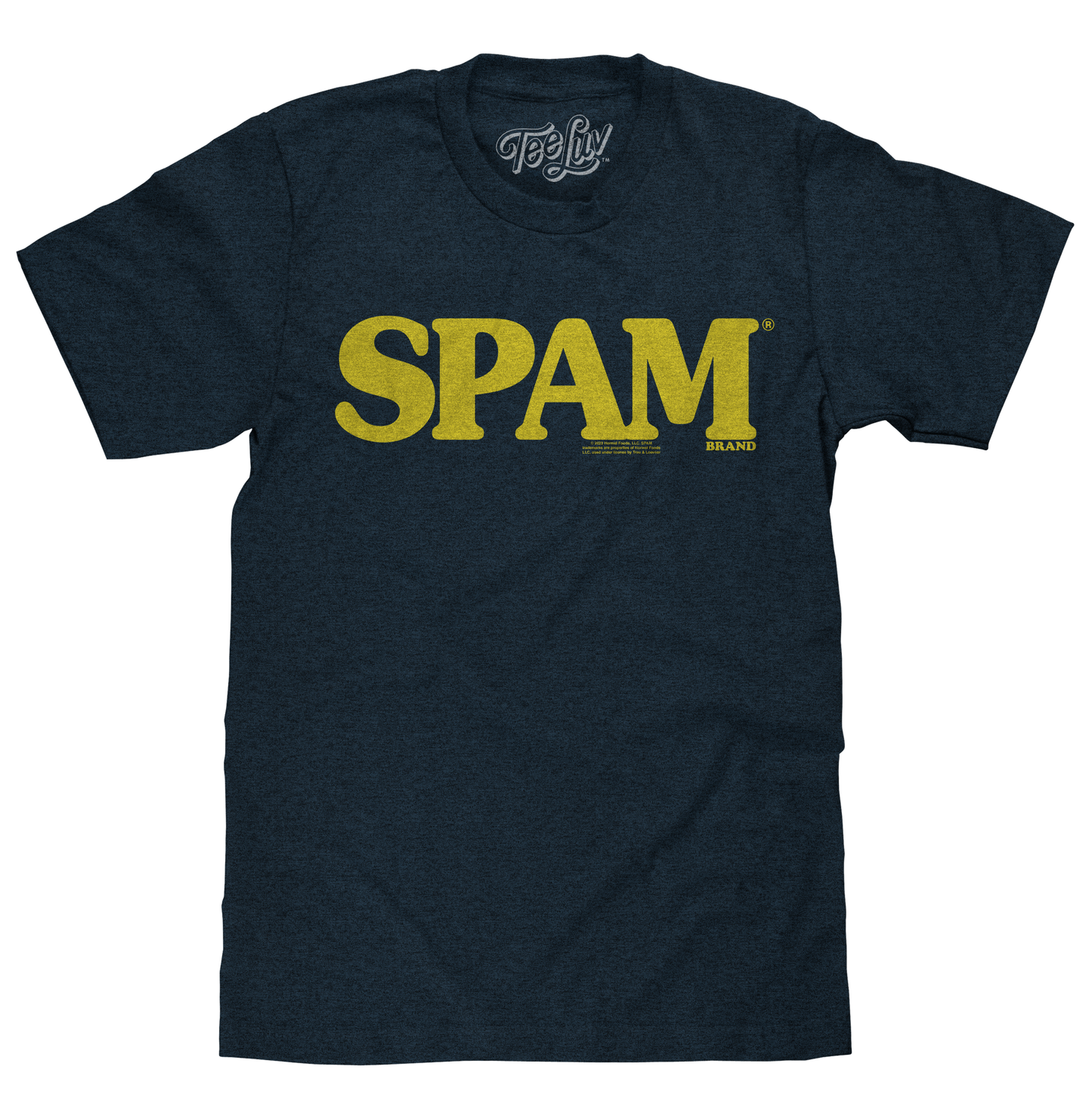 SPAM T-Shirt | Classic Hormel Logo | Navy Heather | Poly-Cotton