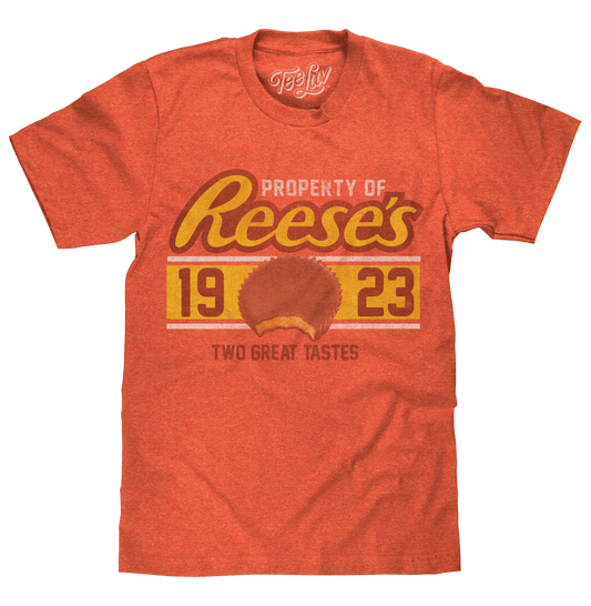 Orange heather T-shirt with large Reese's graphic front print