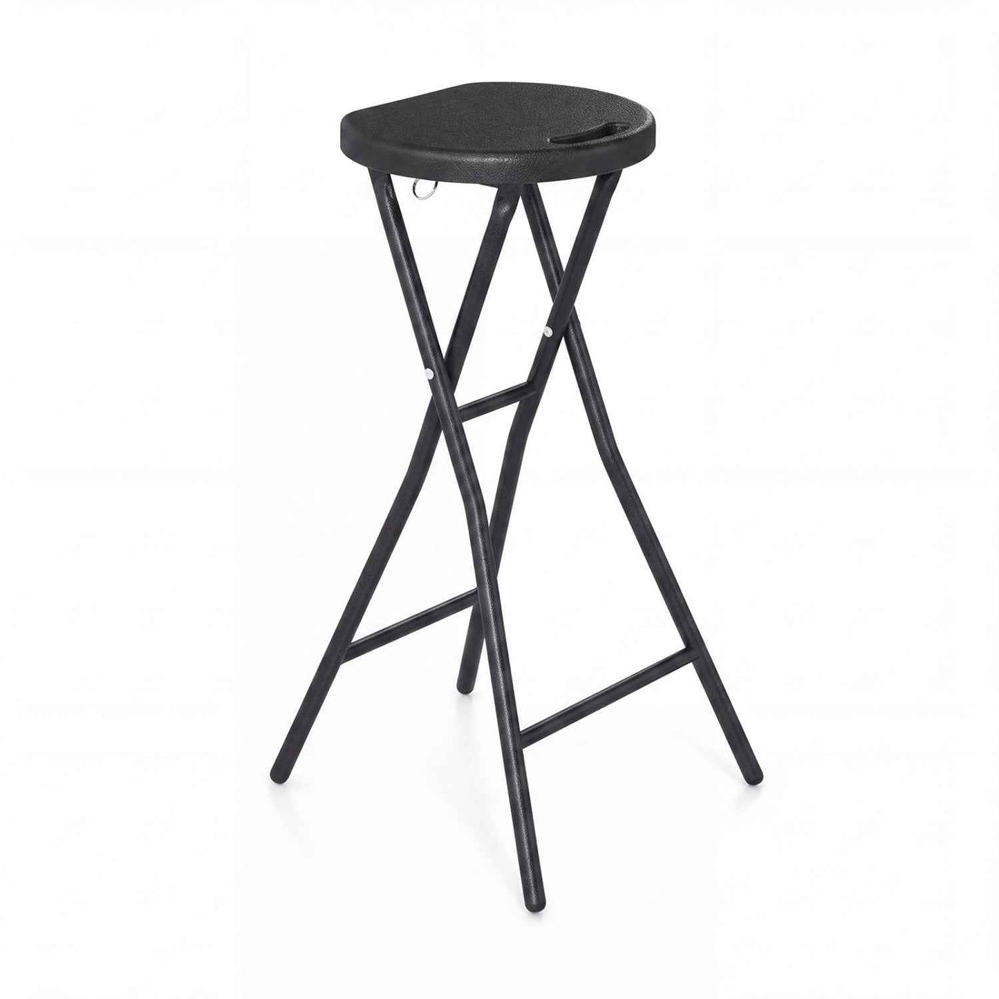 Folding Bar Stool | 27.5" Counter Height | HDPE Seat | 330 lb Capacity | Black