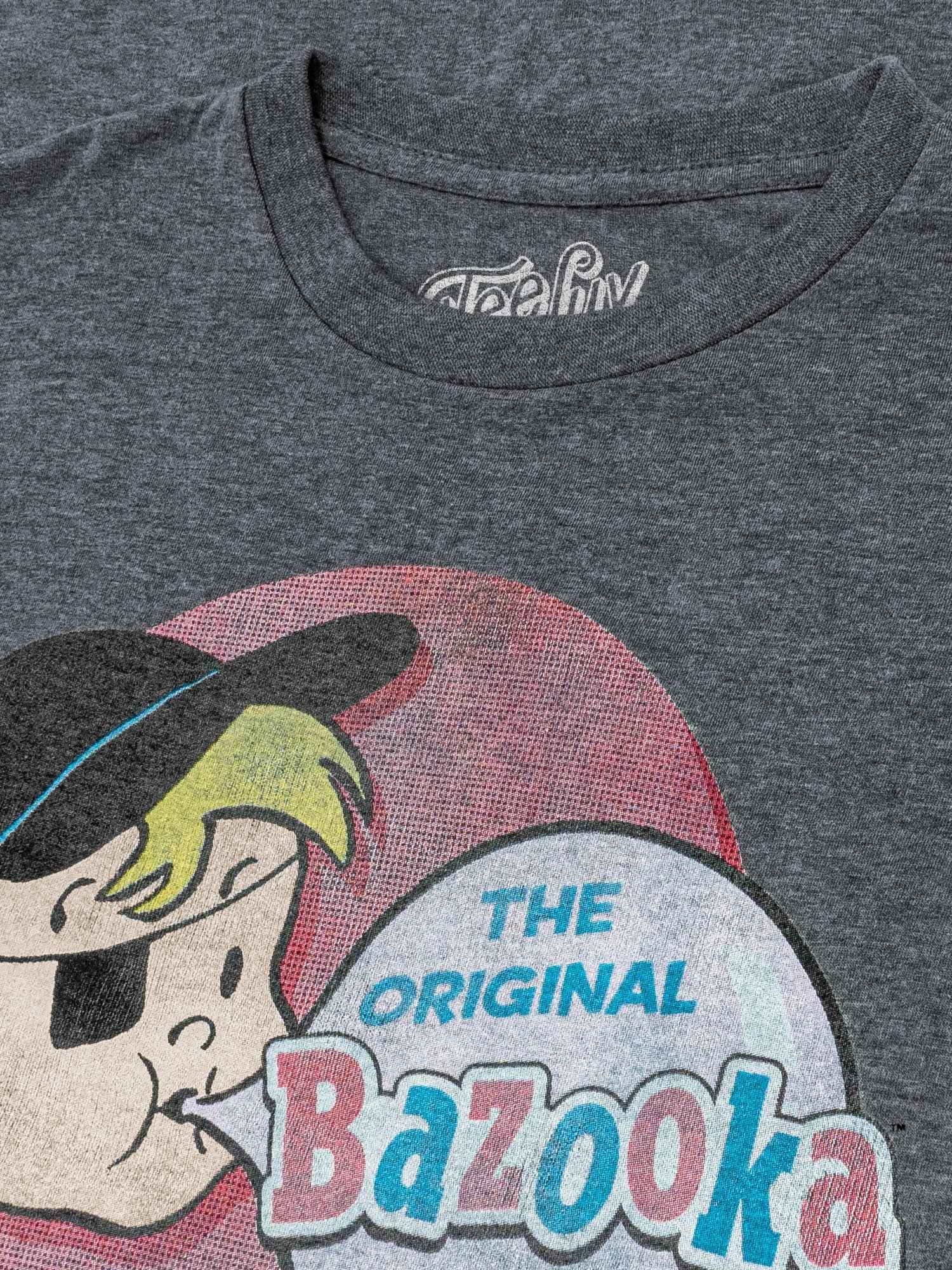 Bazooka Joe T-Shirt | "The Original Bazooka Bubble Gum" | Distressed Graphic | Graphite Heather