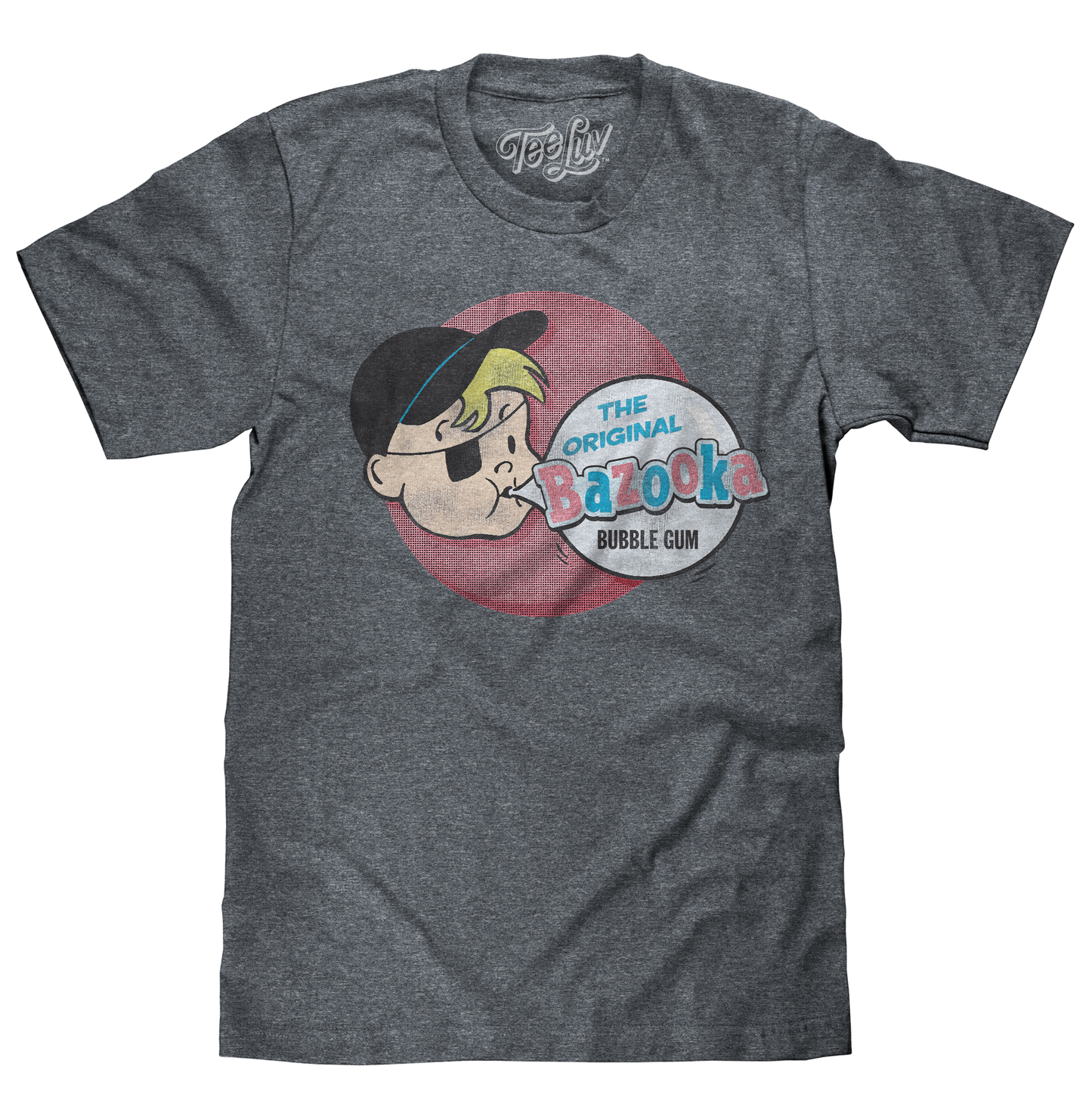 Bazooka Joe T-Shirt | "The Original Bazooka Bubble Gum" | Distressed Graphic | Graphite Heather