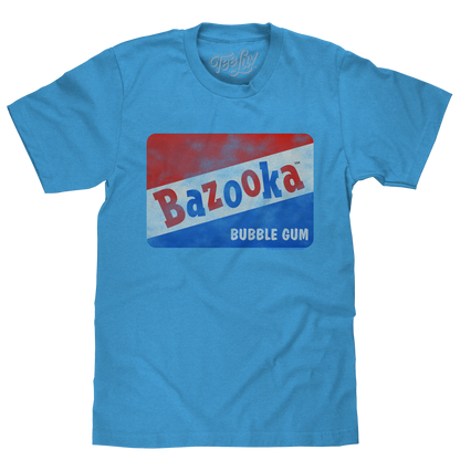 Bazooka Bubble Gum T-Shirt Blue – Licensed Vintage Retro Tee | Topps