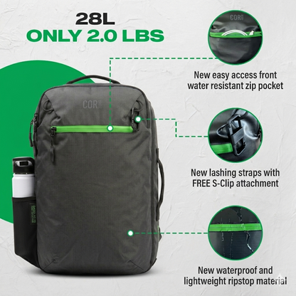 Island Hopper 2.0 Matte Black | Waterproof Carry-On Backpack 28L & 34L - Niksstuff