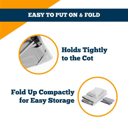 Alpcour Camping Cot Mattress Pad & Pillow Set | 75"x28" | Waterproof Corduroy | Grey