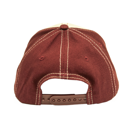 Dr Pepper Oval Logo Embroidered Baseball Cap | Tan & Maroon