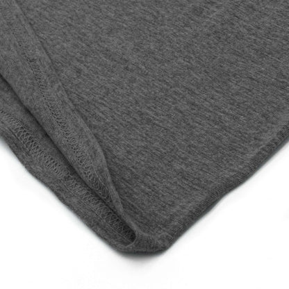 Gray T-shirt hem stitching detail