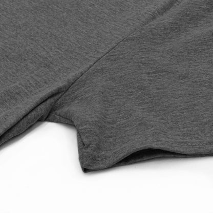 Gray heather T-shirt fabric fold detail