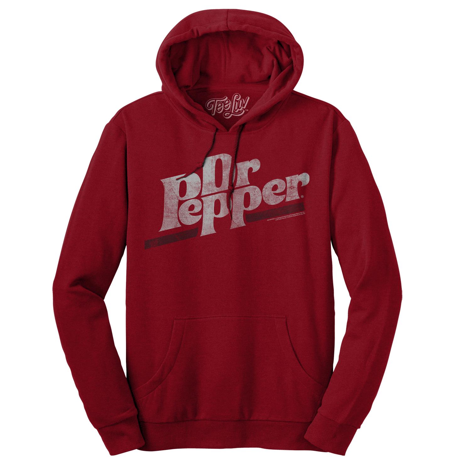 Dr Pepper Distressed Logo Pullover Hoodie | Cherry Red