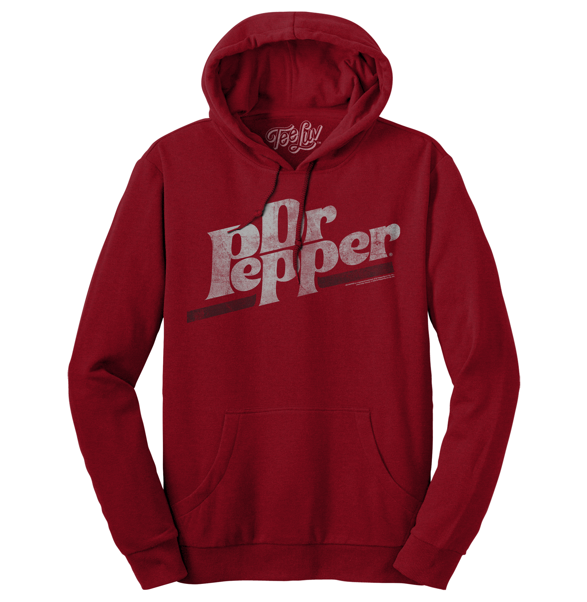 Dr Pepper Distressed Logo Pullover Hoodie | Cherry Red