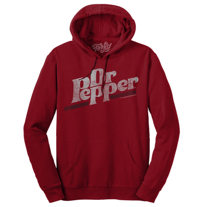 Dr Pepper Distressed Logo Pullover Hoodie | Cherry Red