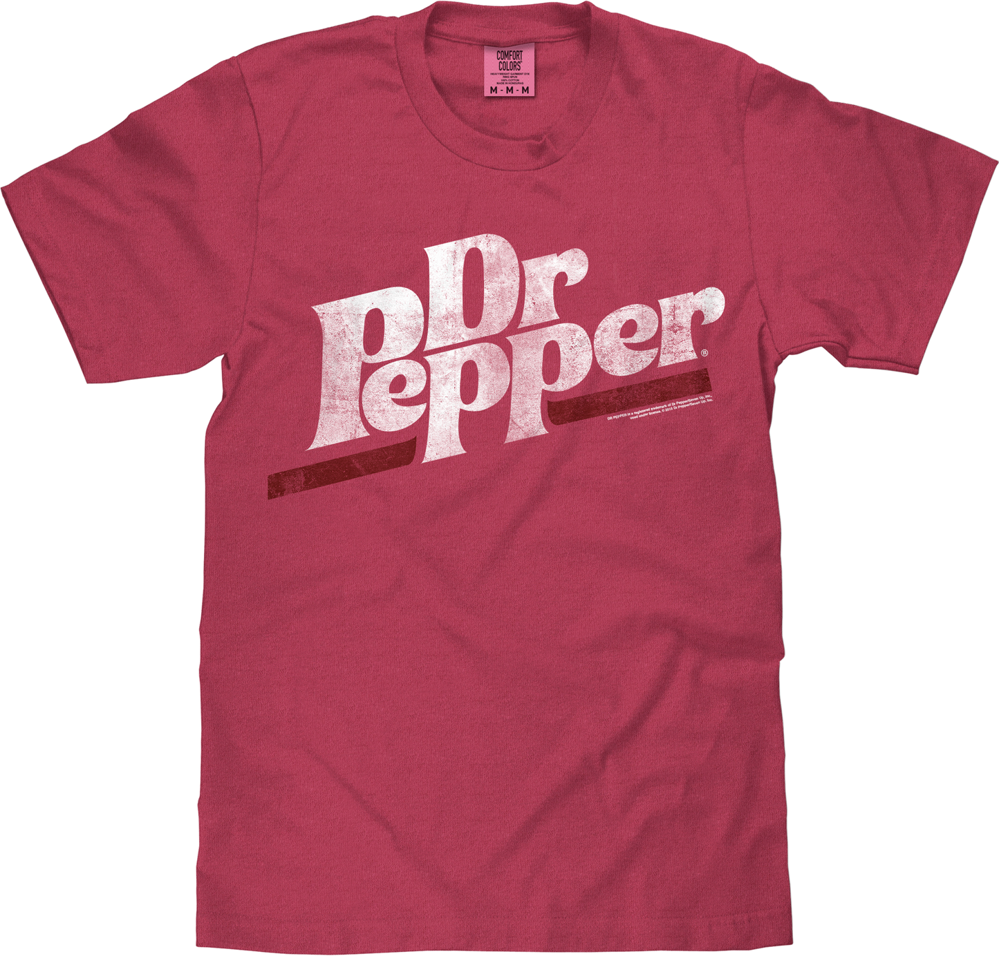 Dr Pepper T-Shirt | Distressed Logo | Comfort Colors Garment-Dyed | Brick Red