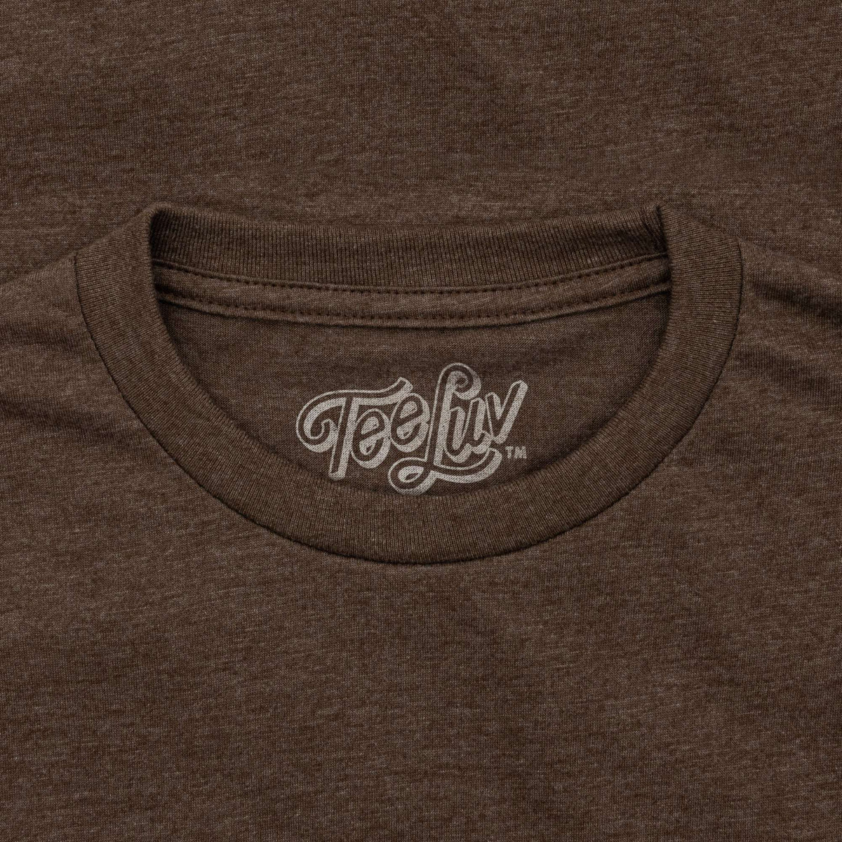 Brown heather T-shirt with Teeluv logo print on the chest