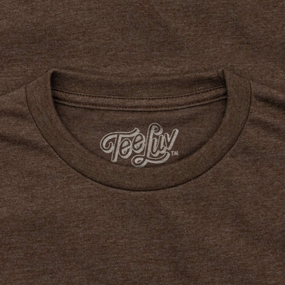 Brown heather T-shirt with Teeluv logo print on the chest