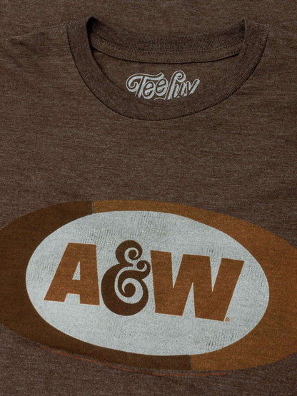 Brown heather T-shirt with Teeluv logo print near the neckline