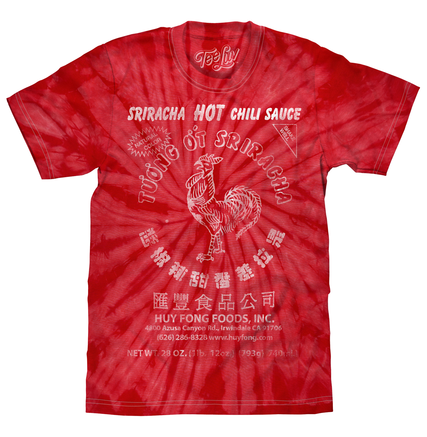 Sriracha Hot Chili Sauce Rooster Logo T-Shirt – Red Spider Tie Dye
