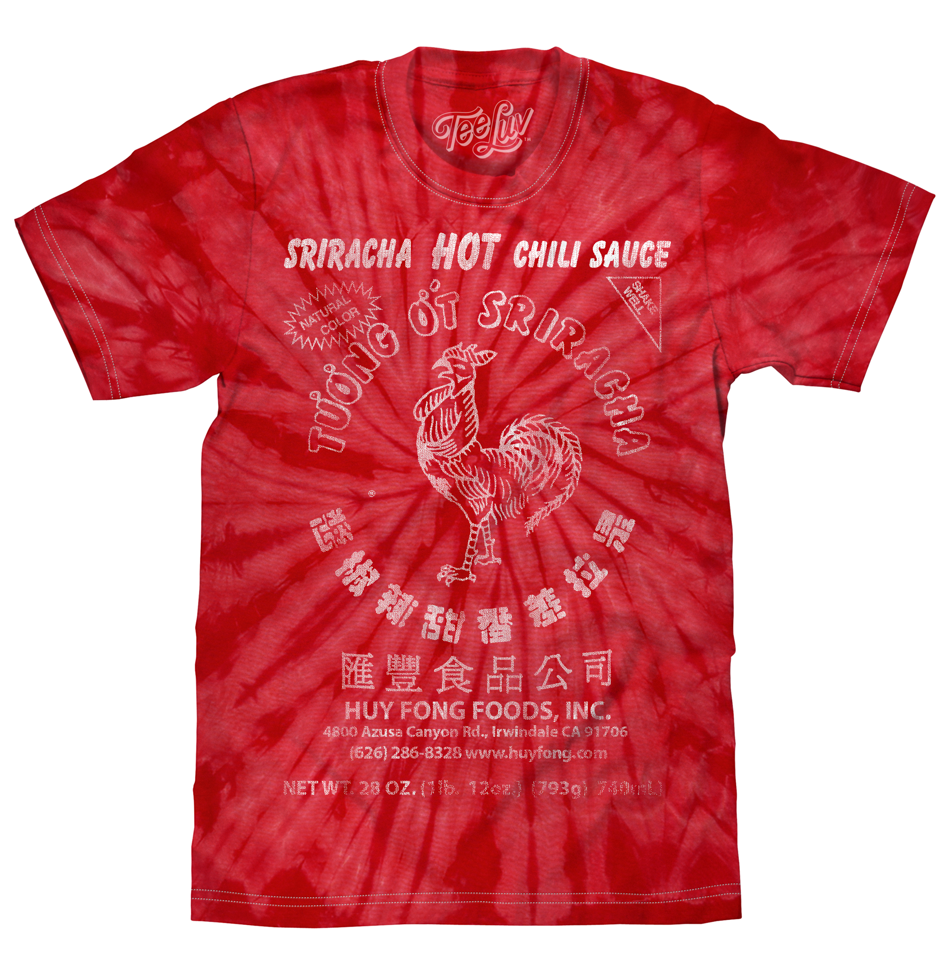 Sriracha Hot Chili Sauce Rooster Logo T-Shirt – Red Spider Tie Dye