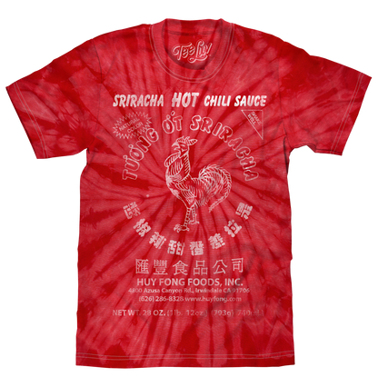 Sriracha Hot Chili Sauce Rooster Logo T-Shirt – Red Spider Tie Dye