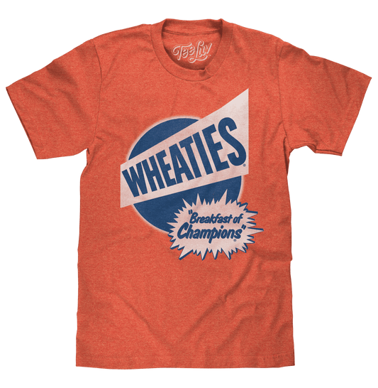 Orange heather Wheaties T-shirt with Classic logo graphic on front