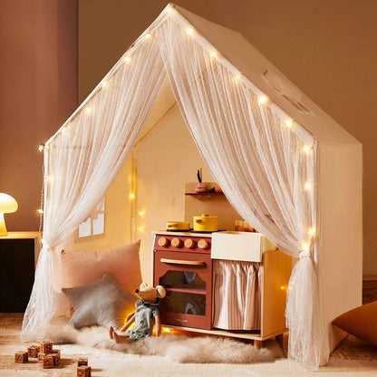 Tiny Land Large Kids Play Tent – Cozy Cabin with Windows & Closable Door