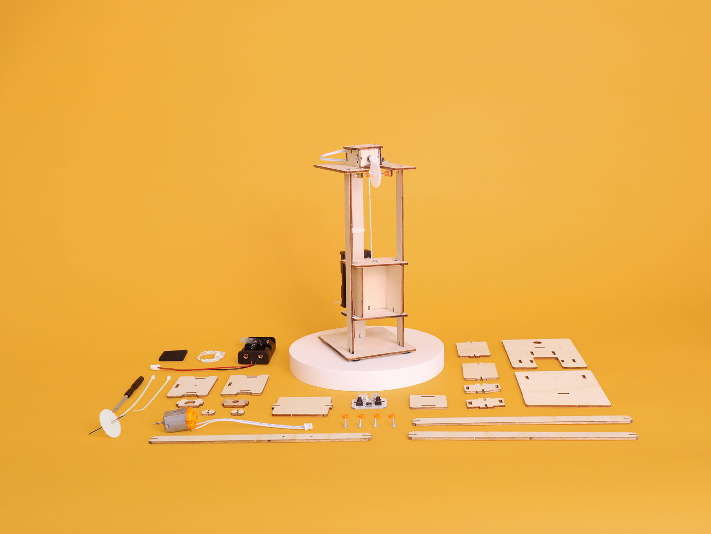 Electric Elevator DIY Kit | Motors & Pulleys STEM Toy for Kids 8+ - Niksstuff