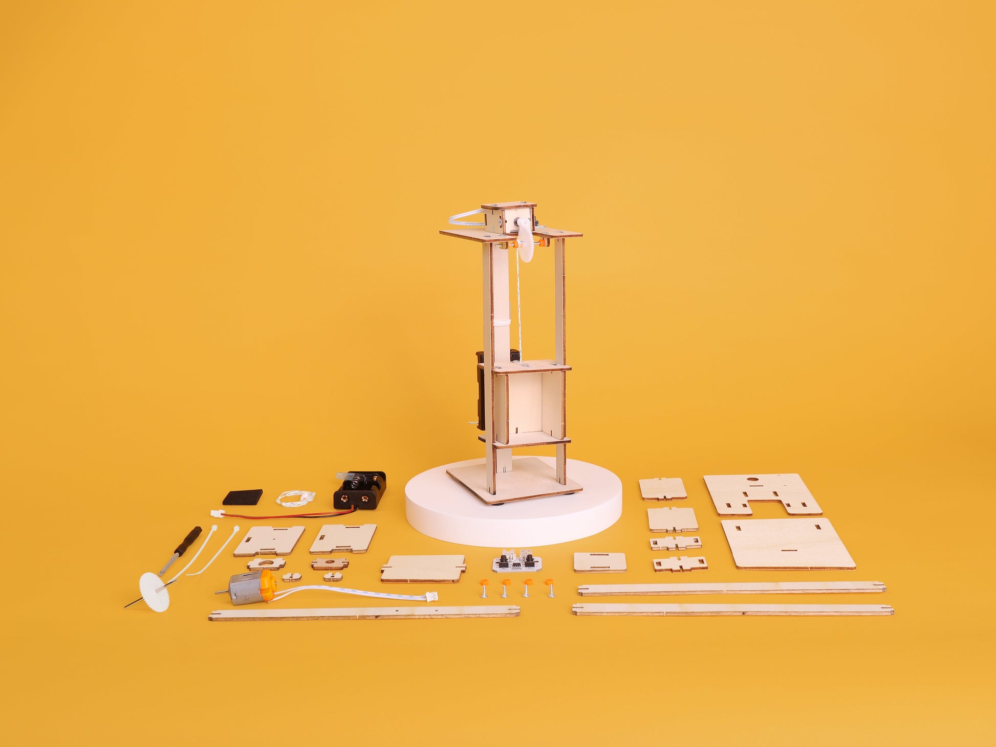 Electric Elevator DIY Kit | Motors & Pulleys STEM Toy for Kids 8+ - Niksstuff