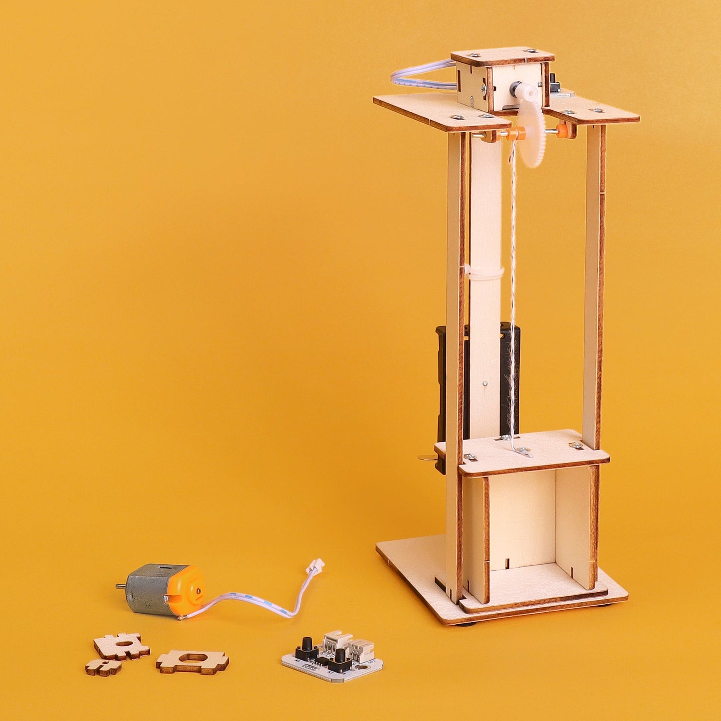 Electric Elevator DIY Kit | Motors & Pulleys STEM Toy for Kids 8+ - Niksstuff