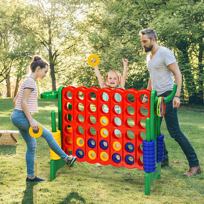 2.5 ft 4-to-Score Giant Game Set with Basketball Hoop and Toss Rings
