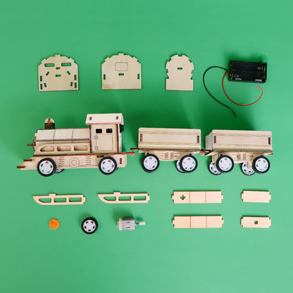 Train DIY Kit | Motor-Driven Engineering STEM Toy for Kids 8+ - Niksstuff