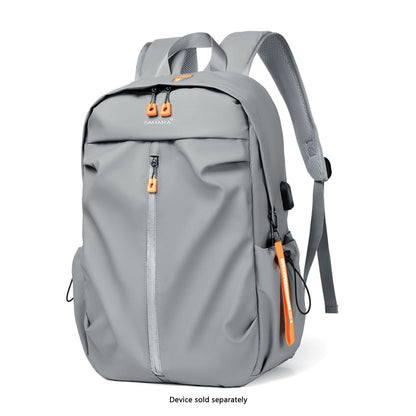 UrbanFlow Slim USB Laptop Backpack | Water-Resistant | Fits up to 16" | Black & Cool Gray