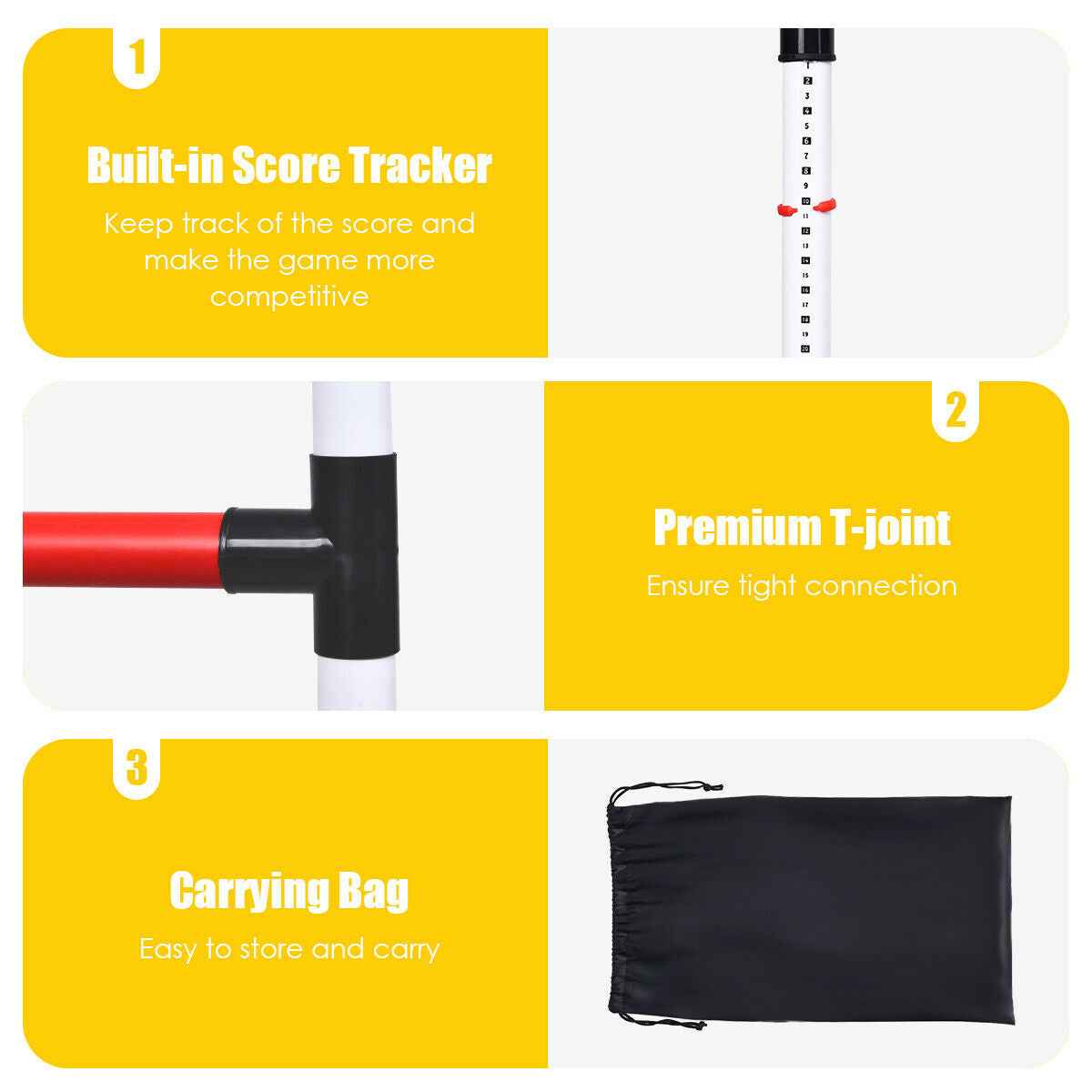 Ladder Ball Toss Game with Bolas, Score Tracker and Carry Bag