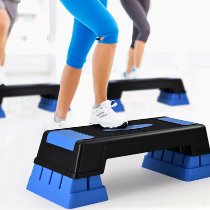 Aerobic Step Platform | 3 Heights: 5", 7", 9" | 330 lb Capacity | Non-Slip | Gray, Purple or Blue