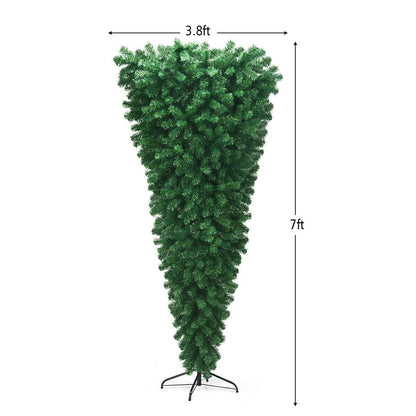 7-foot inverted artificial Christmas tree, 3.8 feet wide