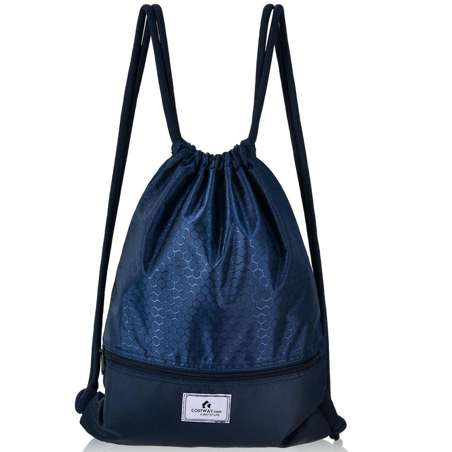 Foldable Drawstring Backpack with Zipper Pockets | Gym Travel Sports - Niksstuff