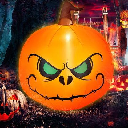 4 Feet Halloween Inflatable Pumpkin with Built-In LED Light