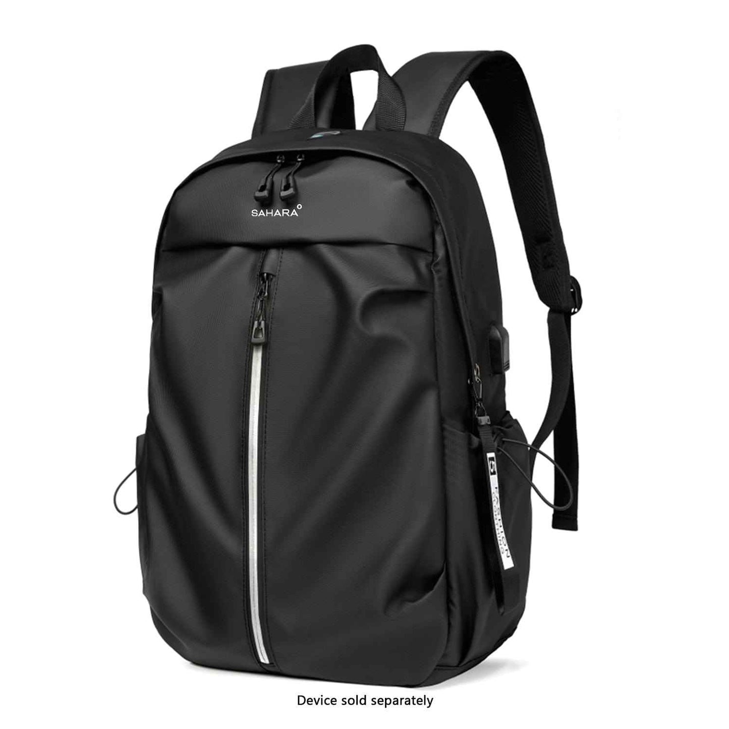 UrbanFlow Slim USB Laptop Backpack | Water-Resistant | Fits up to 16" | Black & Cool Gray