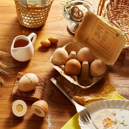 Tiny Land Wooden Egg Combo Playset - 6pc Beech Wood & Cloth
