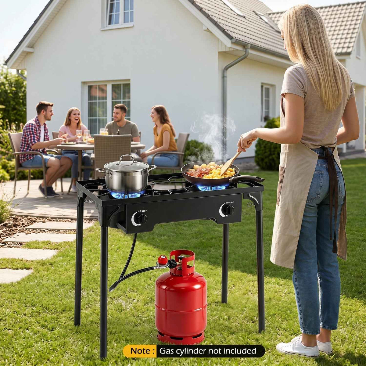 2-Burner Propane Stove 160,000 BTU with Adjustable Regulator