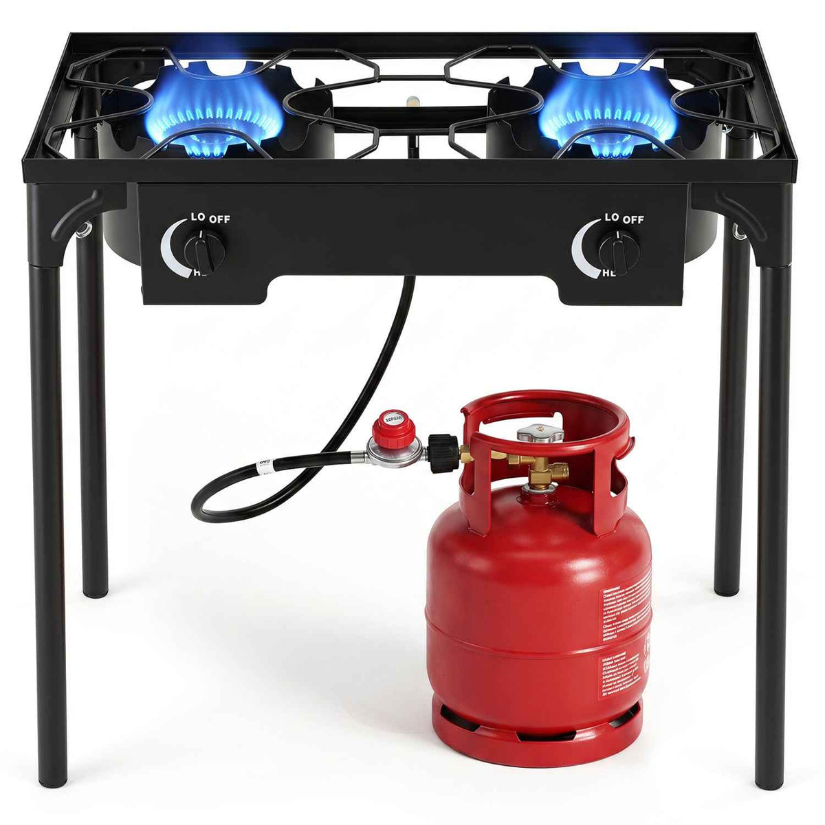 2-Burner Propane Stove 160,000 BTU with Adjustable Regulator