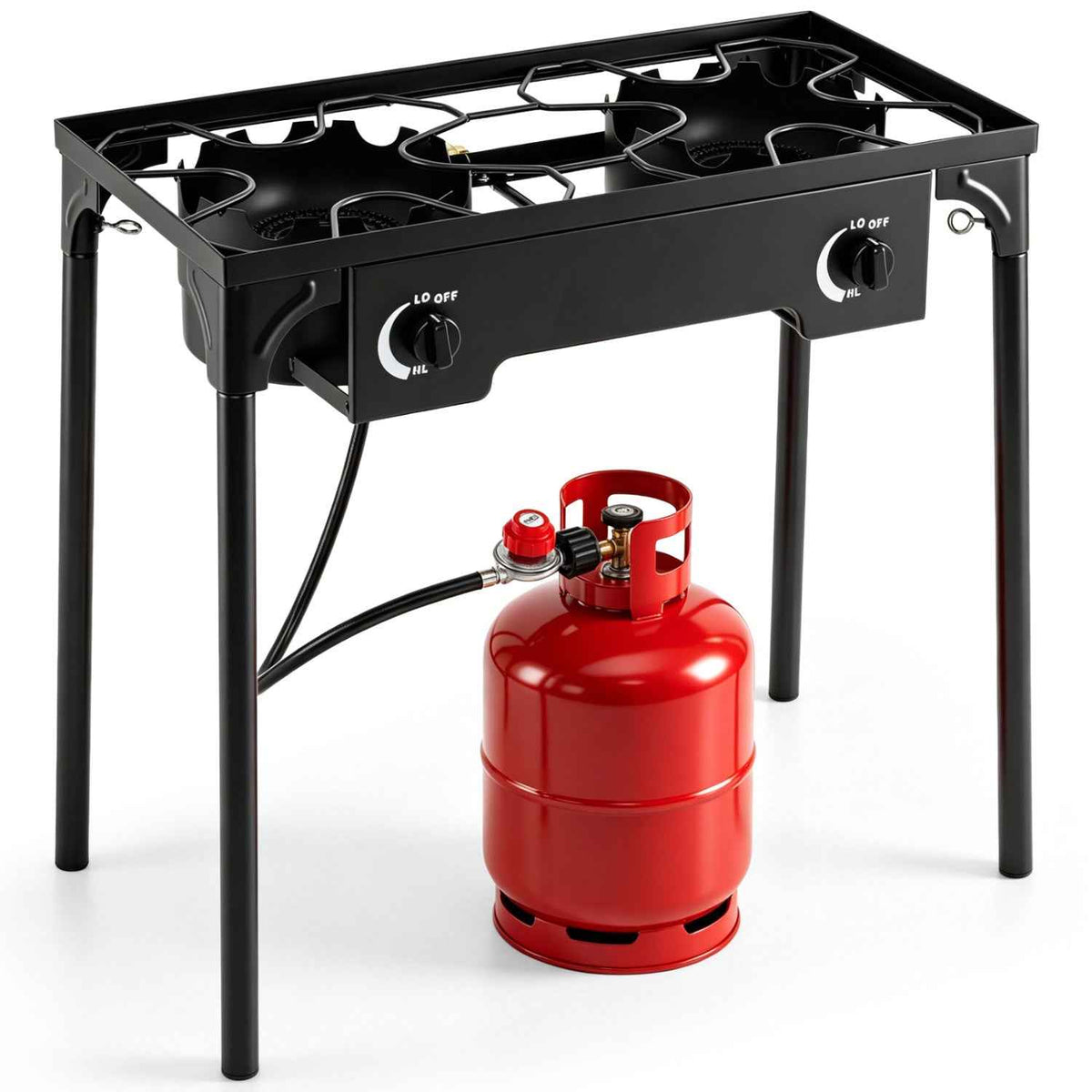 2-Burner Propane Stove 160,000 BTU with Adjustable Regulator