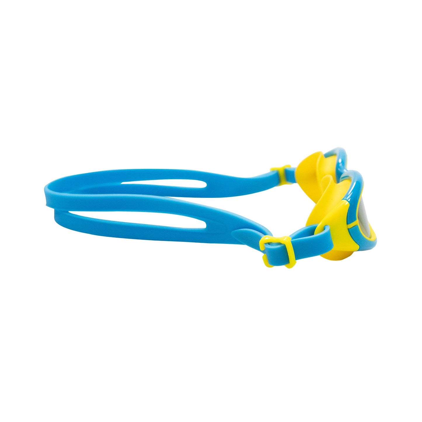 Palantic Jr. Silicone Swim Goggles | UV Tinted Anti-Fog Lenses | Kids & Narrow-Face Adults | Blue/Yellow - Niksstuff