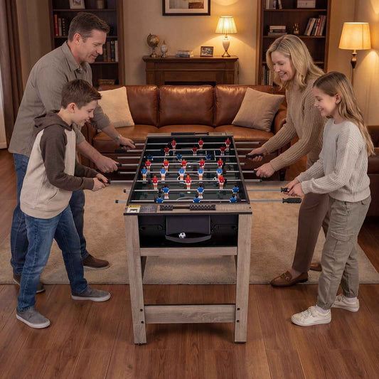 2-in-1 Swivel Foosball & Pool Game Table for Teens & Adults
