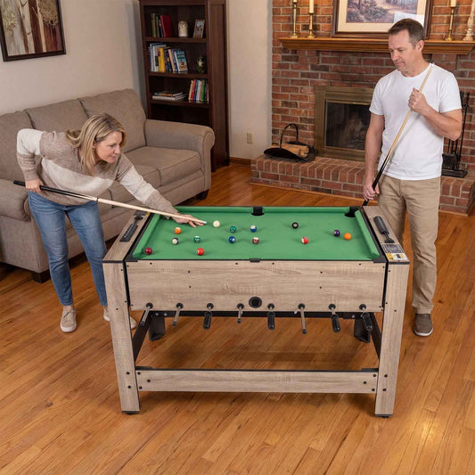2-in-1 Swivel Foosball & Pool Game Table for Teens & Adults