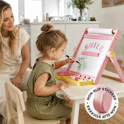 Tiny Land® Double-Sided Magnetic Tabletop Easel | Pink, Oatmeal or Green