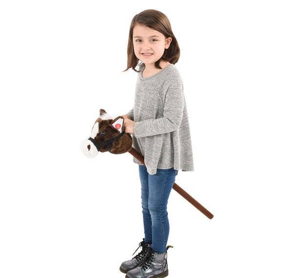 Brown Stick Horse 30" – Classic Ride-On Toy for Kids